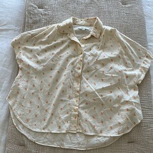 Madewell hilltop shirt in mini oranges size XS